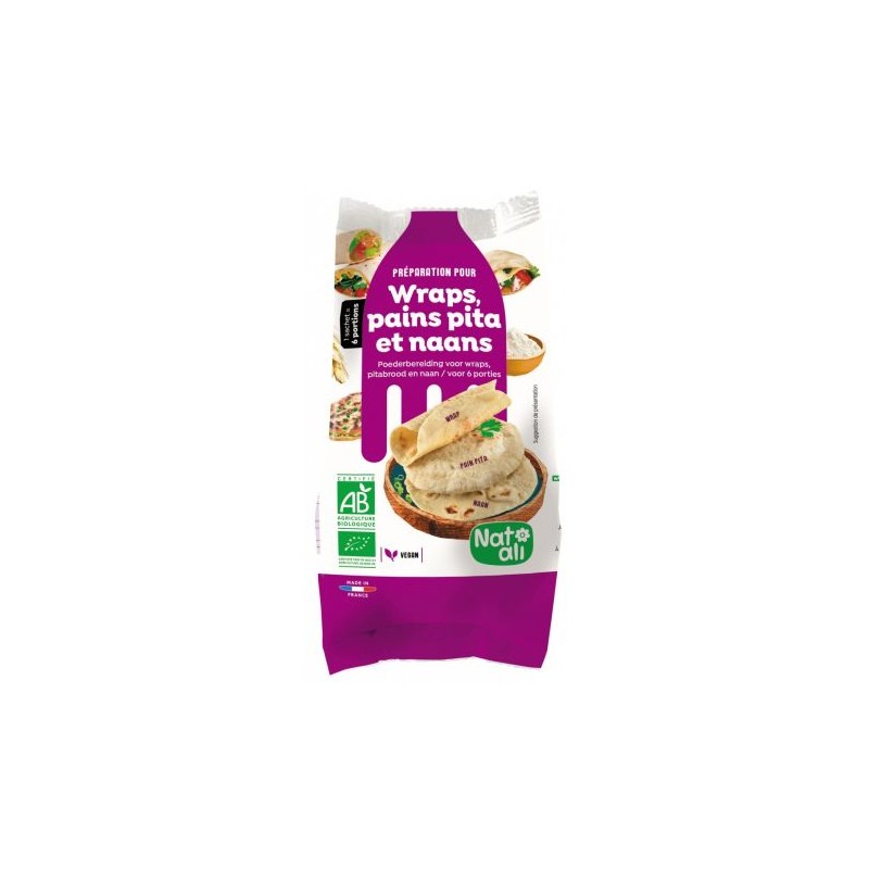 Preparation wraps. pains pita 200g